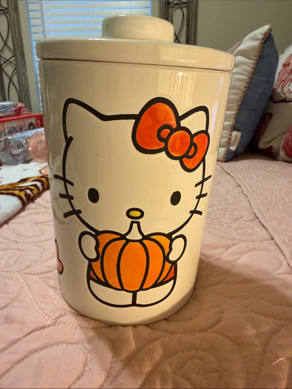 Sanrio Hello Kitty Ceramic Canister with Orange Accent